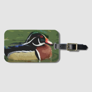 Duck Hunting Bagagelabel, Wood Duck Bagagelabel