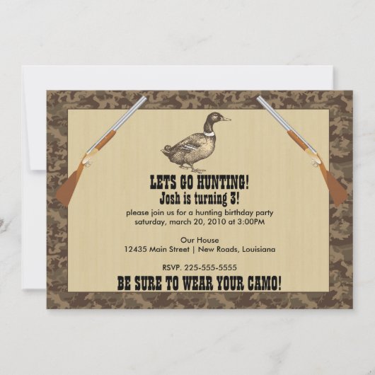 Duck Hunting Birthday Kaart (Voorkant)