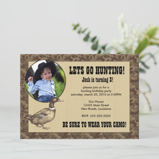 Duck Hunting Birthday Kaart (Staand voorkant)