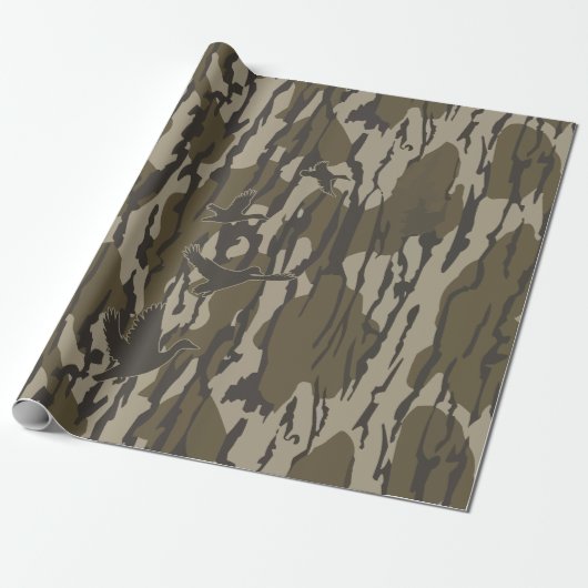 Duck Hunting Camo Ducks Bottomland Camo Cadeaupapier (Uitgerold)