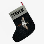 Duck Hunting Canvasback Mannen Kerststop Grote Kerstsok (Achterkant (Hangend))