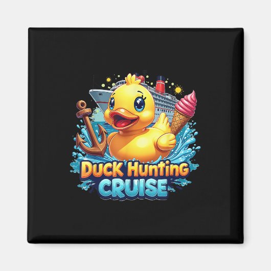 Duck Hunting Cruise Hunter Rubber Duckie Summer Bo Magneet (Voorkant)