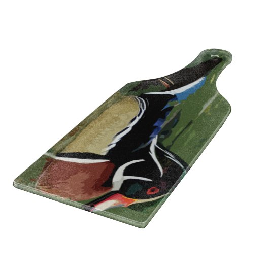 Duck Hunting Decor, Wood Duck Glass Snijplank (Hoek)