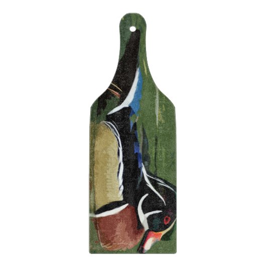 Duck Hunting Decor, Wood Duck Glass Snijplank (Voorkant)