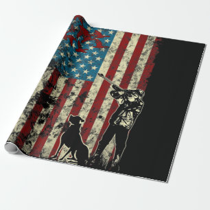 Duck Hunting Distress Patriotic American Flag Cadeaupapier