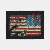 Duck Hunting Distress Patriotic American Flag Fleece Deken (Voorkant (Horizontaal))