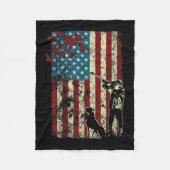 Duck Hunting Distress Patriotic American Flag Fleece Deken (Voorkant)
