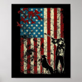 Duck Hunting Distress Patriotic American Flag Poster (Voorkant)
