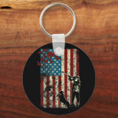 Duck Hunting Distress Patriotic American Flag Sleutelhanger (Voorkant)