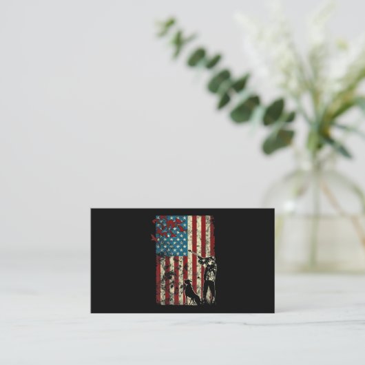 Duck Hunting Distress Patriotic American Flag Visitekaartje (Staand voorkant)