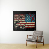 Duck Hunting Distress Patriotic American Flag Wandkleed (In Situ (horizontaal))
