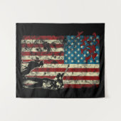 Duck Hunting Distress Patriotic American Flag Wandkleed (Voorkant (horizontaal))