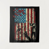 Duck Hunting Distress Patriotic American Flag Wandkleed (Voorkant)