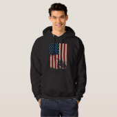 Duck Hunting Distressed Patriotic American Flag  H Hoodie (Voorkant volledig)