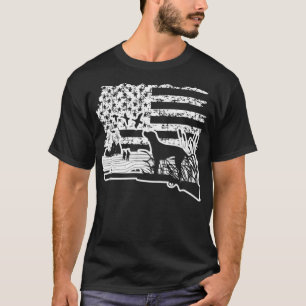 Duck Hunting Flag bulldog T-shirt