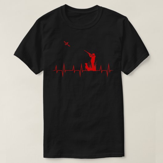 Duck Hunting Heartbeat Cute Animal Hunter Funny H T-shirt (Design voorkant)