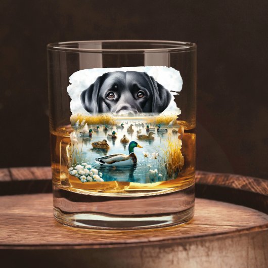 Duck Hunting Loyal Retriever Mallard Marsh Whisky Glas