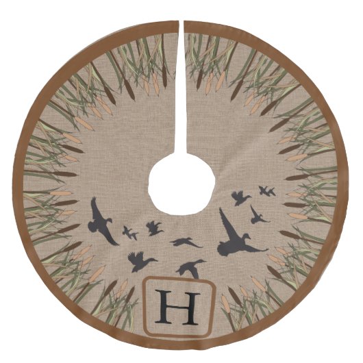 Duck Hunting Monogram Custom Kerstboom Rok (Voorkant)