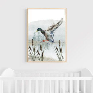 Duck Hunting Nursery Wall Art Poster