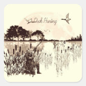 Duck Hunting Vierkante Sticker (Voorkant)