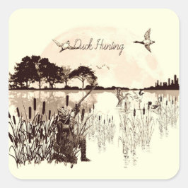 Duck Hunting Vierkante Sticker