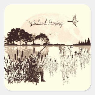 Duck Hunting Vierkante Sticker