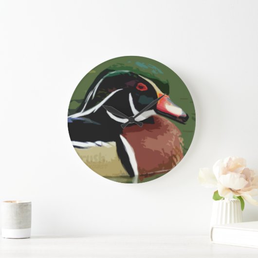 Duck Hunting Wall Clock, Wood Duck Wall Clock Grote Klok (Huis)