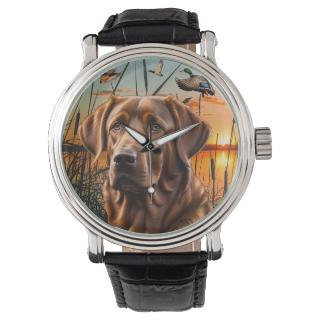 Duck Hunting Watch, Chesapeake Bay Retriver Horloge (Voorkant)