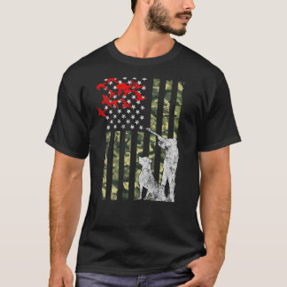 Duck Hunting with Dog gift American Camouflage USA T-shirt