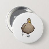 Duck Ice skating Ice schaatsen Ronde Button 7,6 Cm (Voorkant /achterkant)