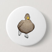 Duck Ice skating Ice schaatsen Ronde Button 7,6 Cm (Voorkant)