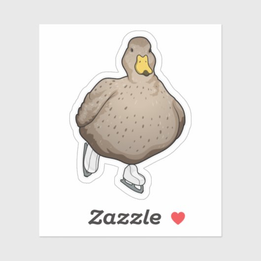 Duck Ice skating Ice schaatsen Sticker (Vel)