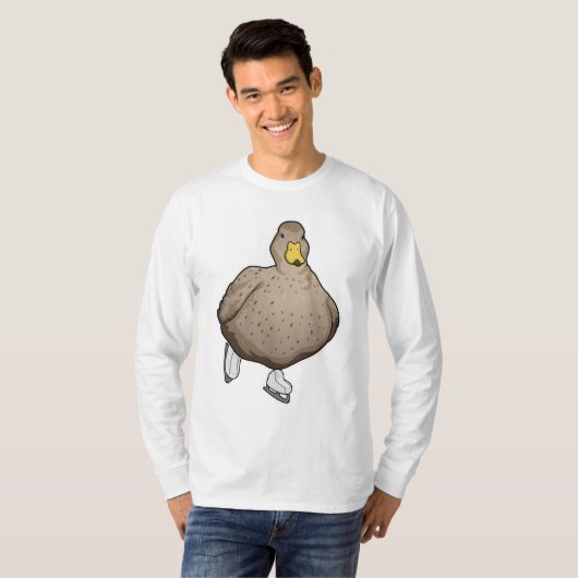 Duck Ice skating Ice schaatsen T-shirt (Voorkant volledig)