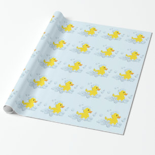 Duck in Blue Bubbles Baby shower Cadeaupapier