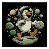 Duck in de ruimte Glossy Poster (Voorkant)