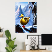 Duck in de sneeuwberg | AI Art Poster (Thuiskantoor)