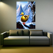 Duck in de sneeuwberg | AI Art Poster