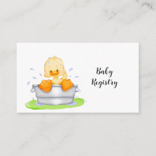 Duck in een Tub Baby Registry Informatiekaartje