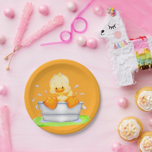 Duck in een Tub-Baby shower Papieren Bordje (Feest)
