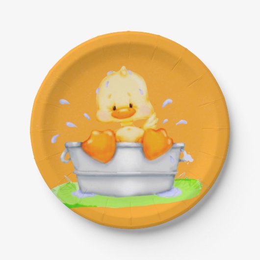 Duck in een Tub-Baby shower Papieren Bordje (Voorkant)