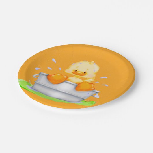 Duck in een Tub-Baby shower Papieren Bordje (Gekanteld)