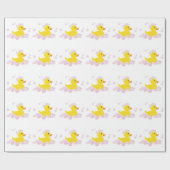 Duck in Pink Bubbles Baby shower Cadeaupapier (Vlak)