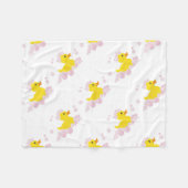 Duck in Pink Bubbles Fleece Deken (Voorkant (Horizontaal))