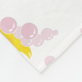 Duck in Pink Bubbles Fleece Deken (Hoek)