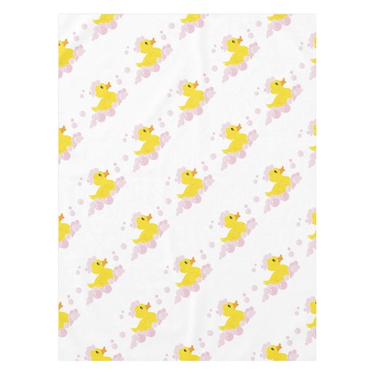Duck in Pink Bubbles Tafelkleed (Voorkant)