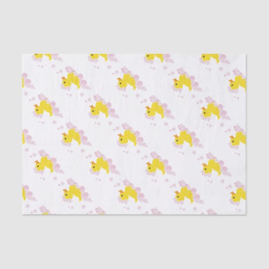 Duck in Pink Bubbles Tissuepapier (Voorkant)