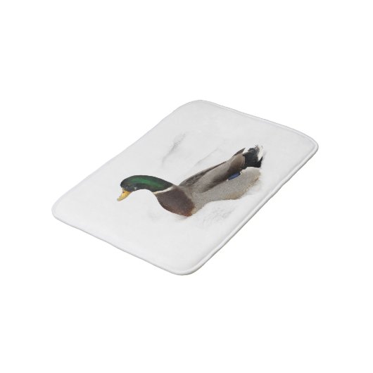 Duck in Snow Bath Mats Badmat (Gekanteld)