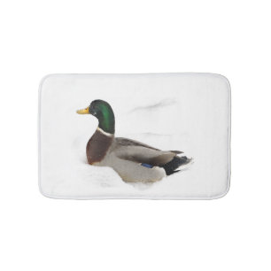 Duck in Snow Bath Mats Badmat