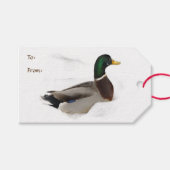Duck in Snow Pack of Gift Labels Cadeaulabel (Voorkant (Horizontaal))