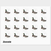 Duck in Snow Ronde Sticker (Vel)